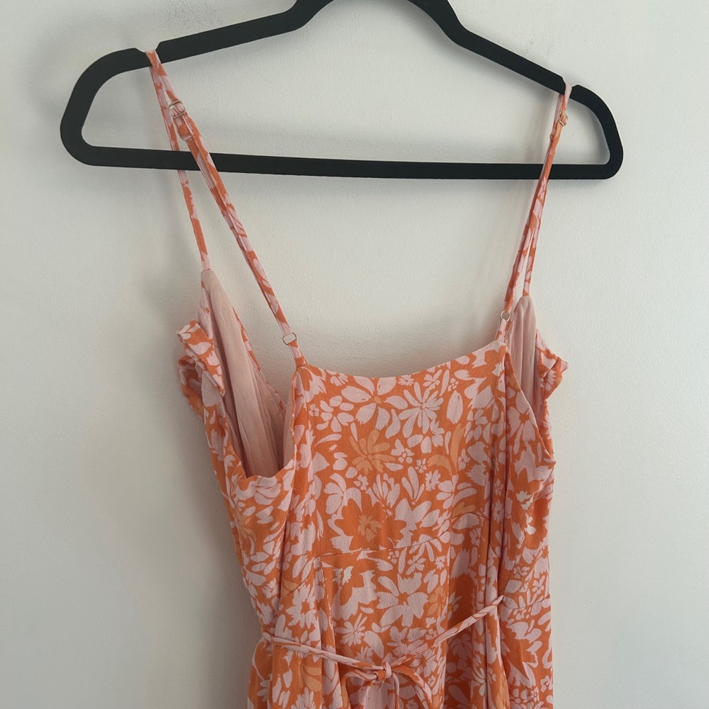 MINKPINK Aurora Marli Midi Dress Size Medium Floral Wrap A-Line - Picture 11 of 16